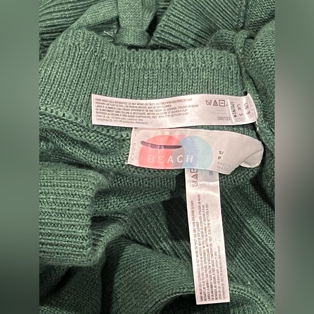 NWOT FREE PEOPLE BEACH Womens Solar Cardigan & Pants Set In Green Size Small - Picture 10 of 13